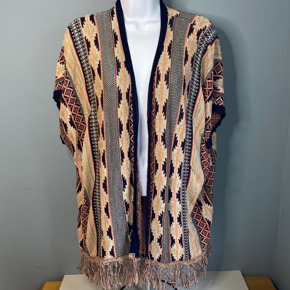 Say What? Aztec short sleeve cardigan sweater XS